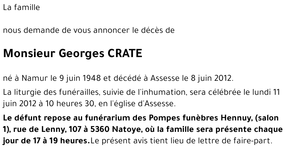 Georges CRATE