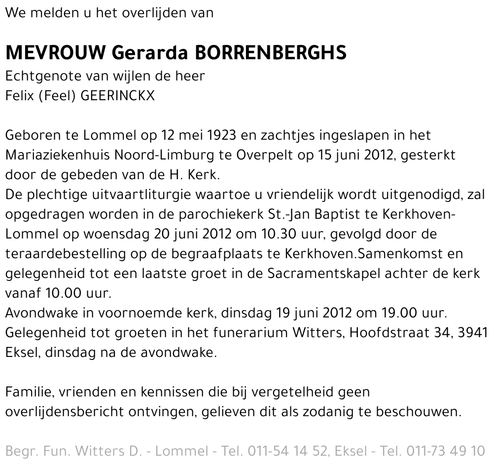 Gerarda Borrenberghs