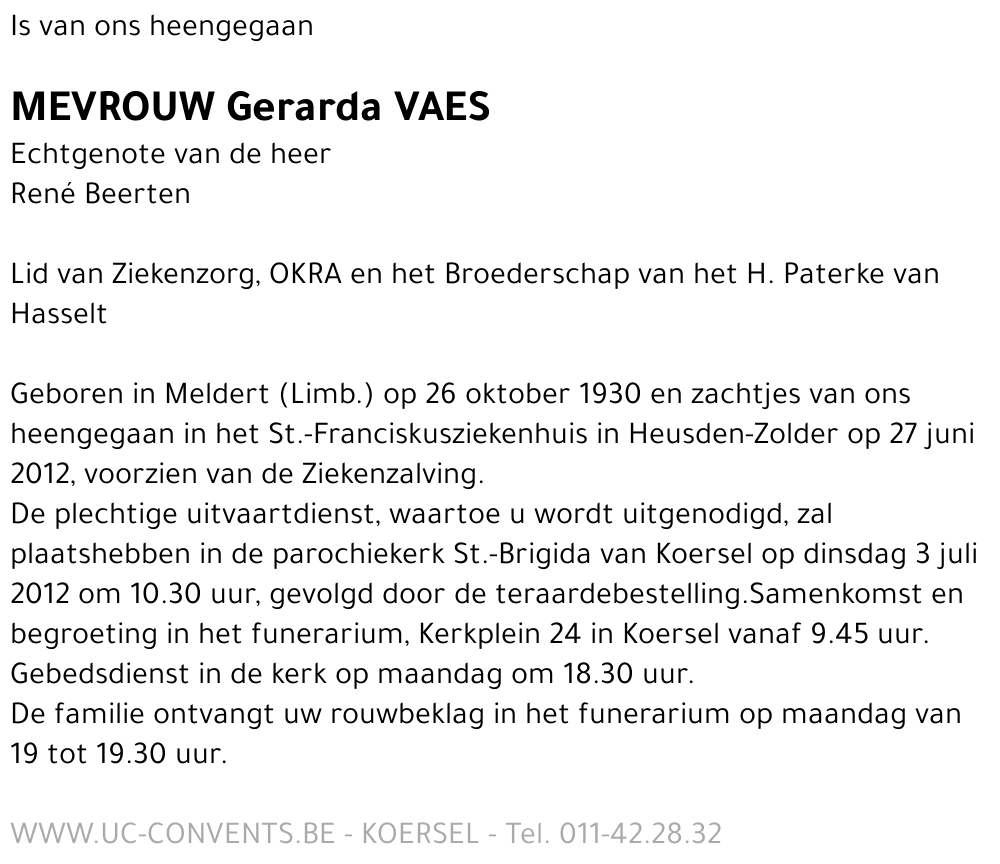 Gerarda Vaes