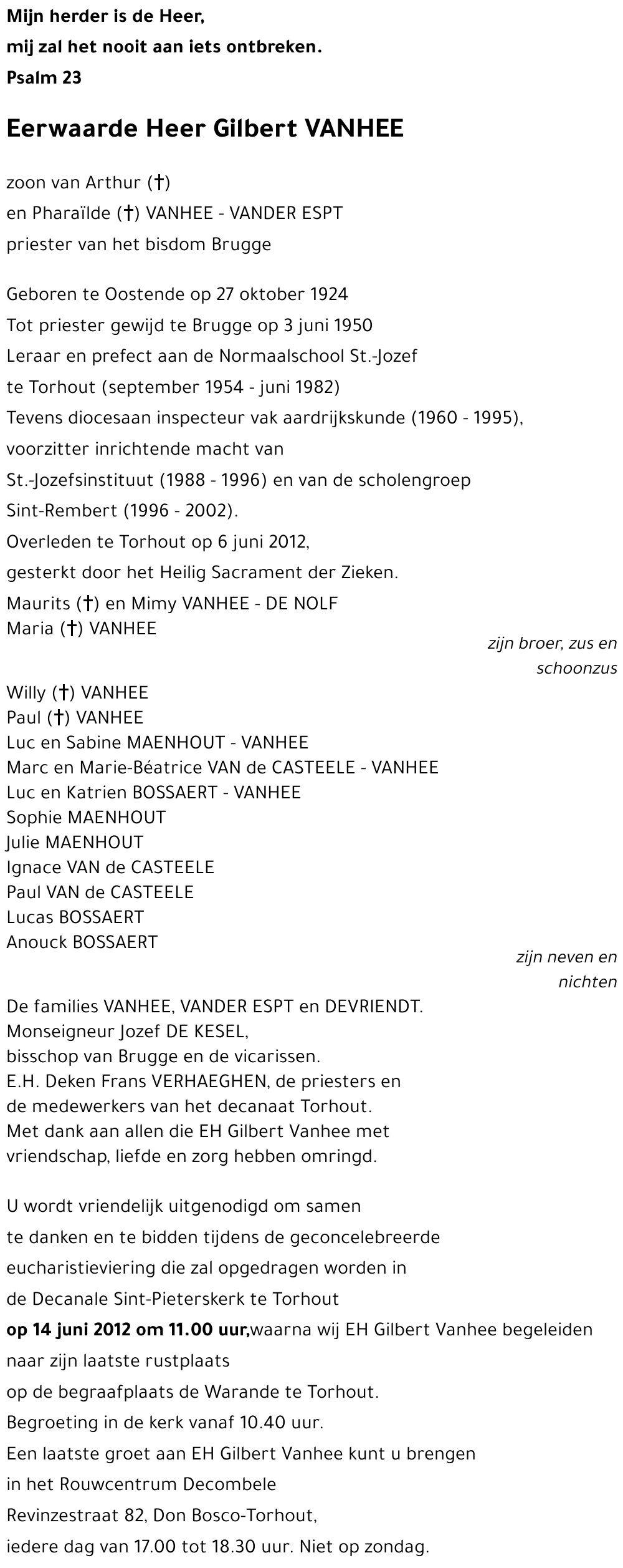 Gilbert VANHEE