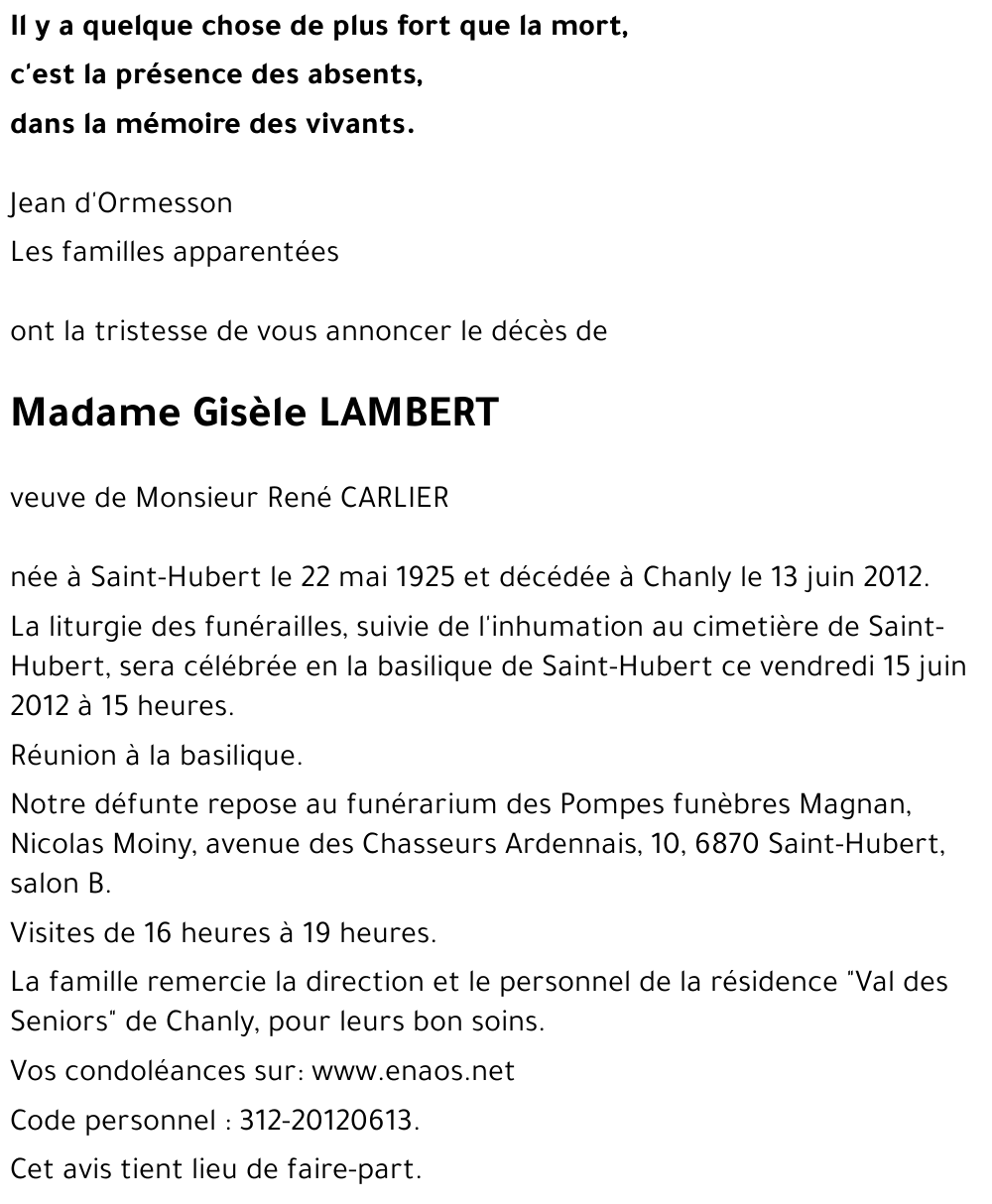 Gisèle LAMBERT