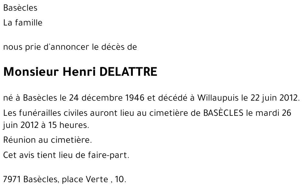 Henri DELATTRE