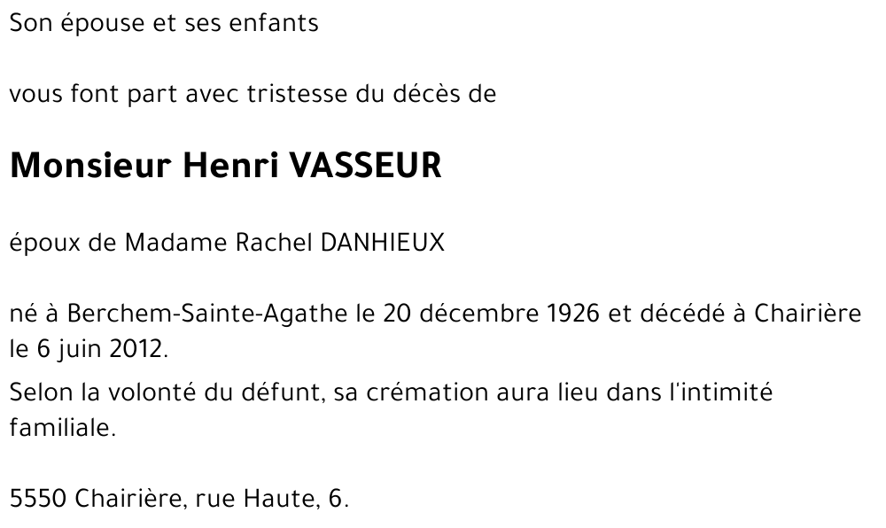 Henri VASSEUR