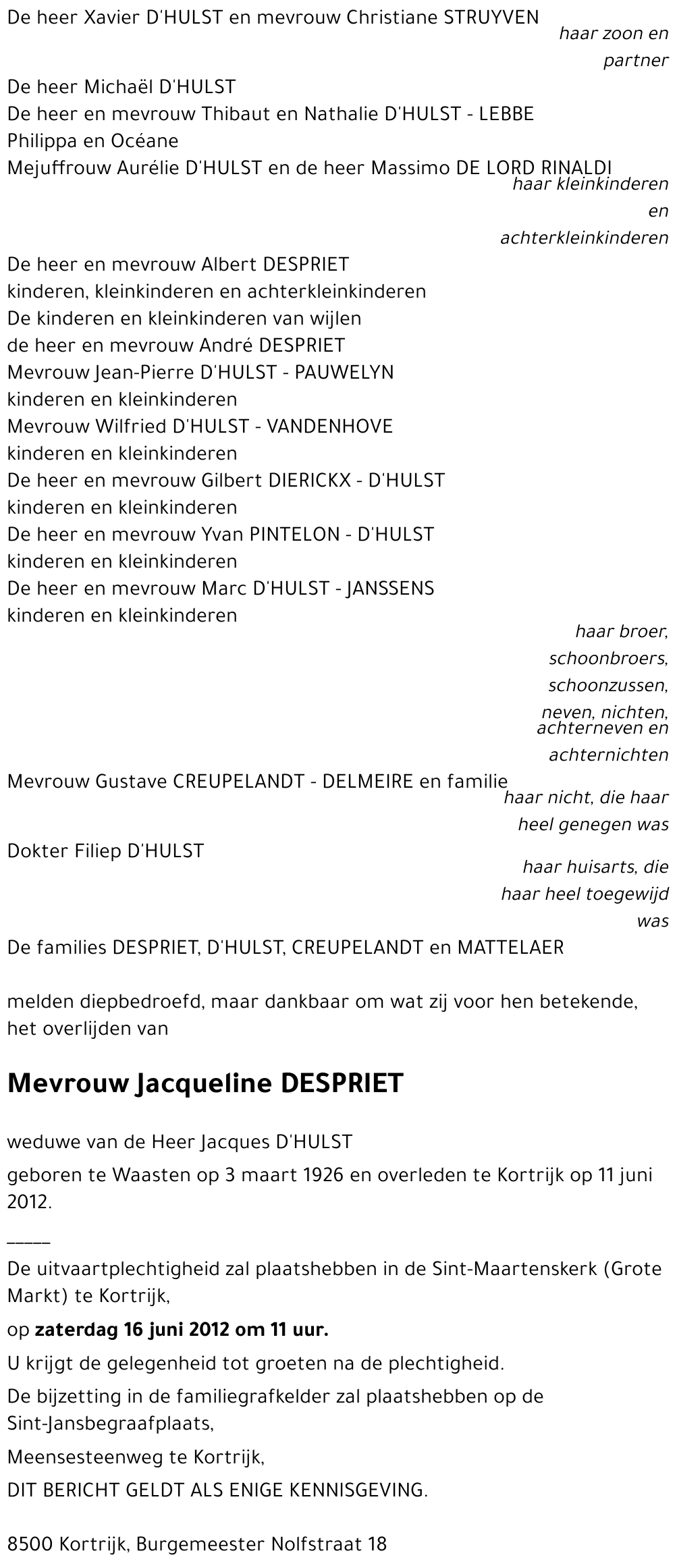 Jacqueline DESPRIET