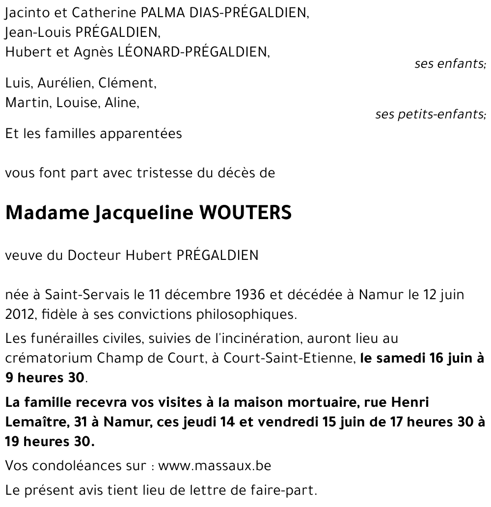 Jacqueline WOUTERS