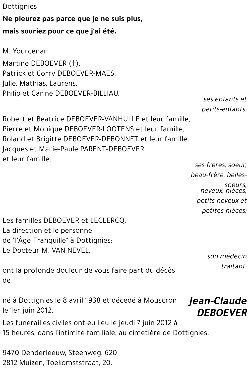 Jean-Claude DEBOEVER