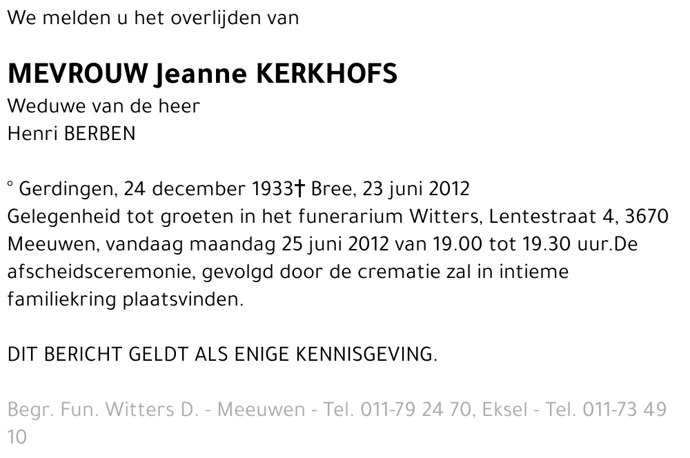 Jeanne Kerkhofs