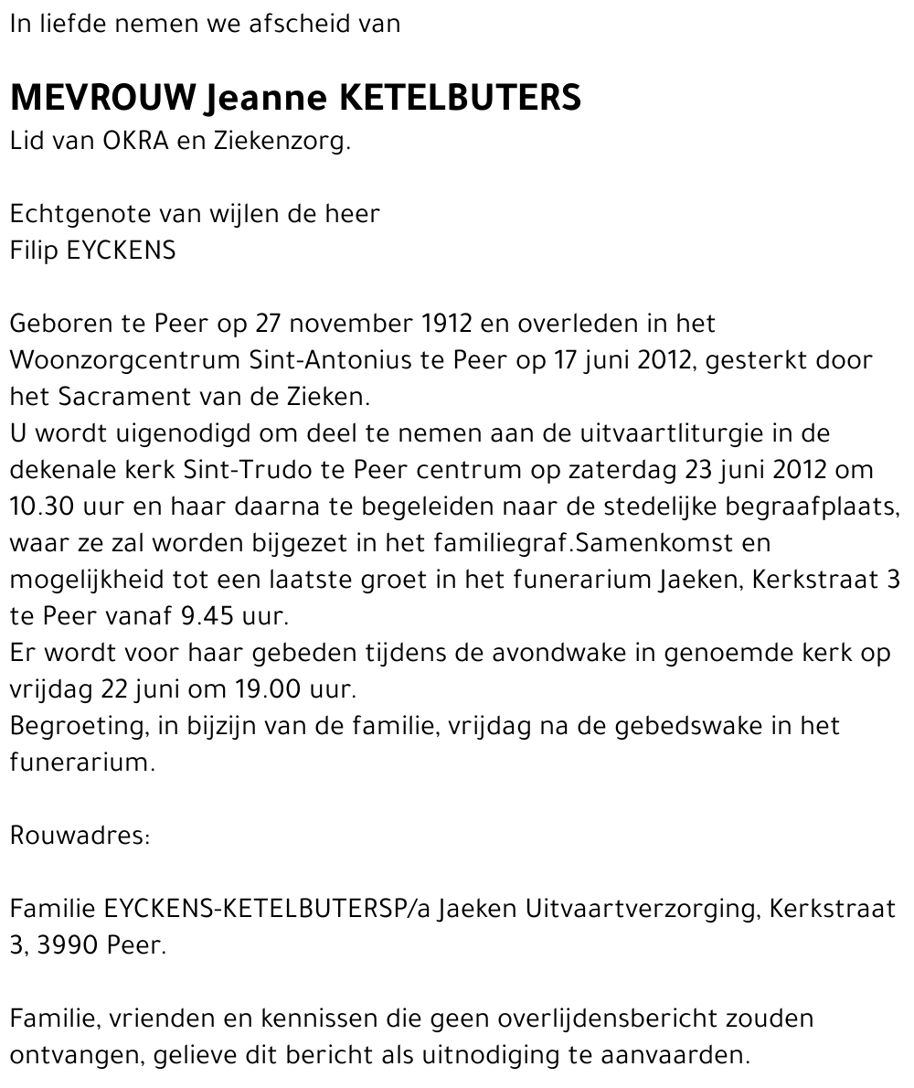 Jeanne KETELBUTERS