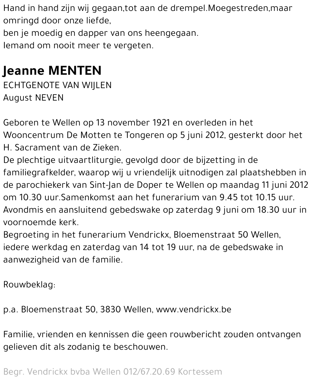 Jeanne MENTEN