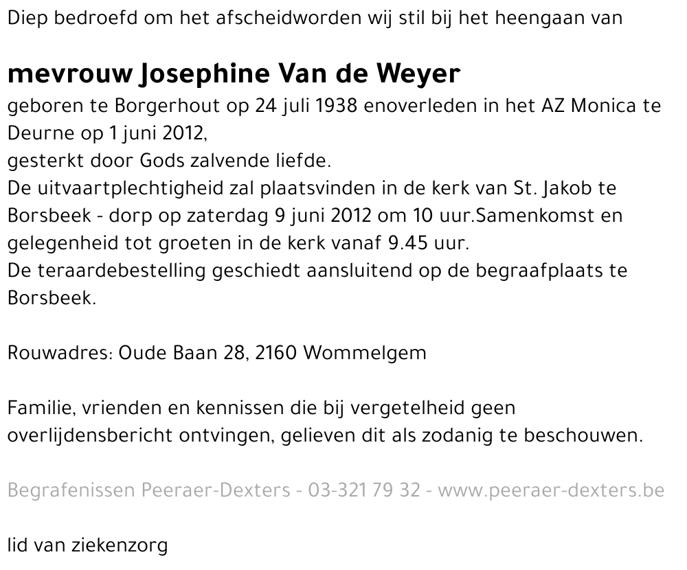 Josephine Van de Weyer