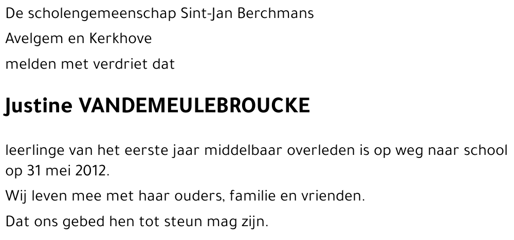 Justine VANDEMEULEBROUCKE