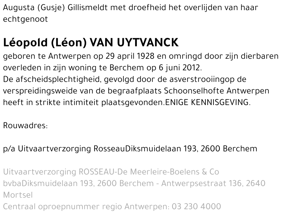 Léopold (Léon) Van Uytvanck