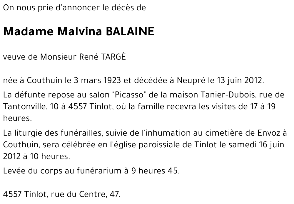 Malvina BALAINE