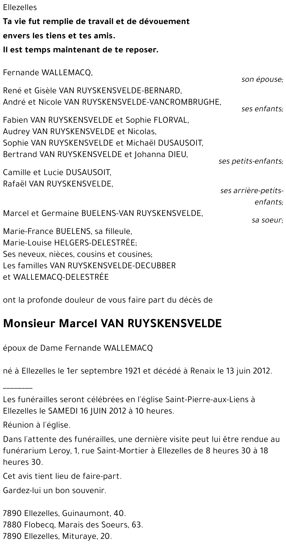 Marcel VAN RUYSKENSVELDE