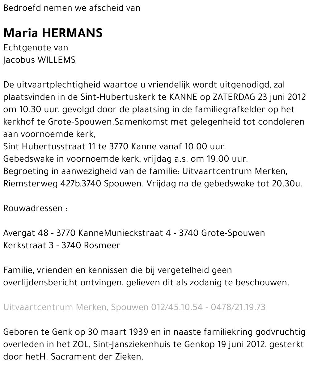 Maria HERMANS