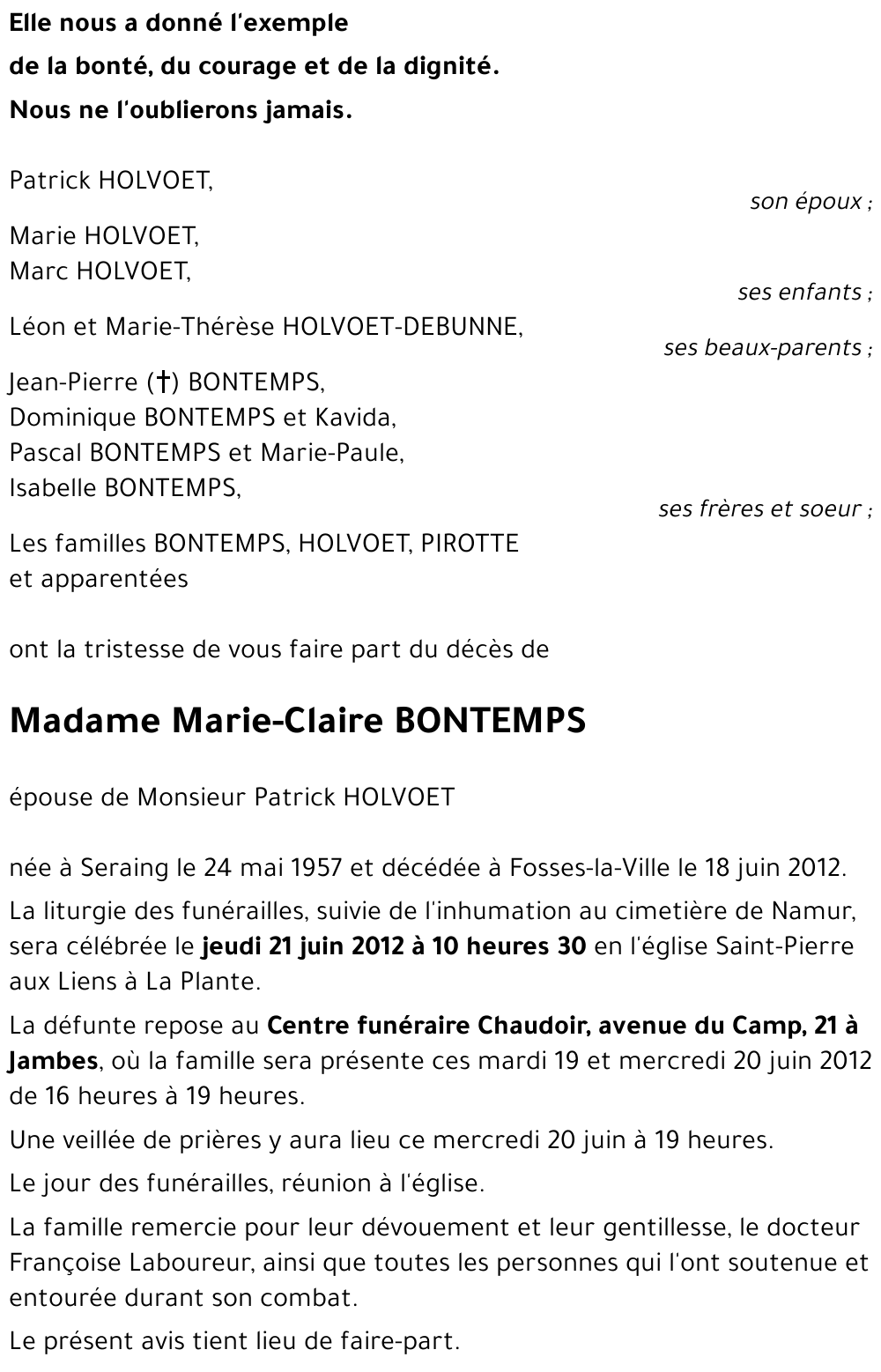 Marie-Claire BONTEMPS