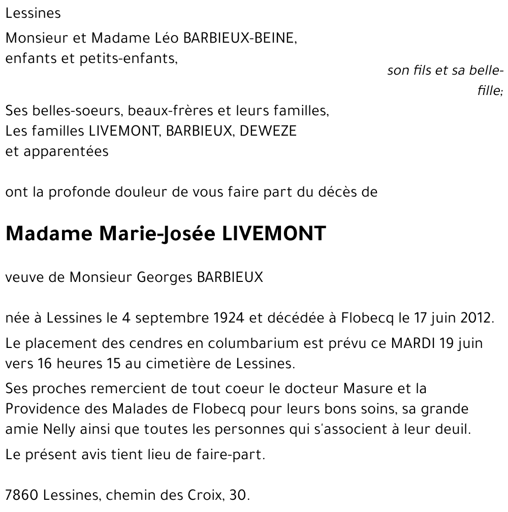 Marie-Josée LIVEMONT