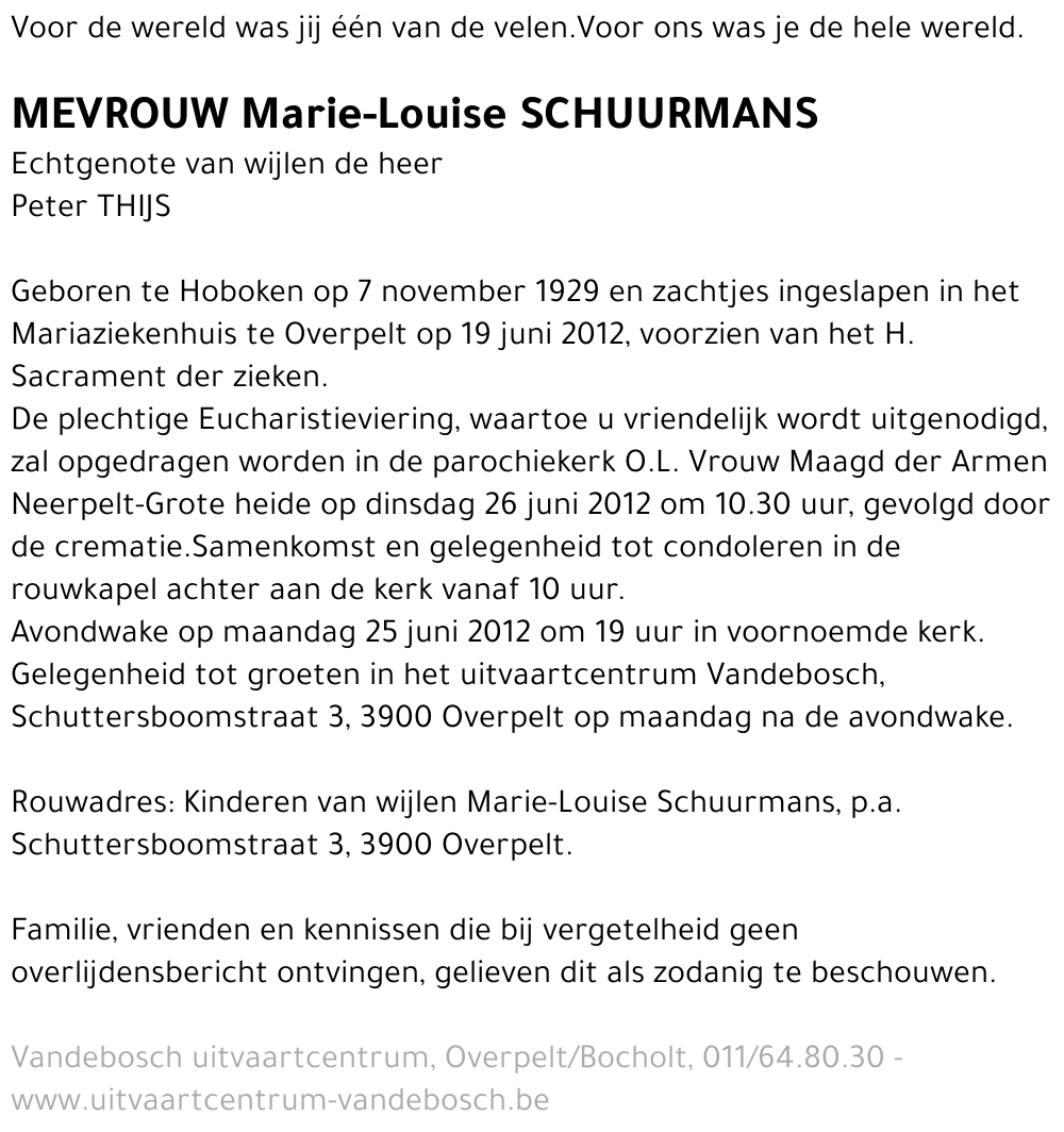 Marie-Louise SCHUURMANS