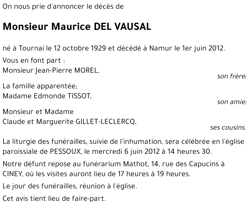 Maurice DEL VAUSAL