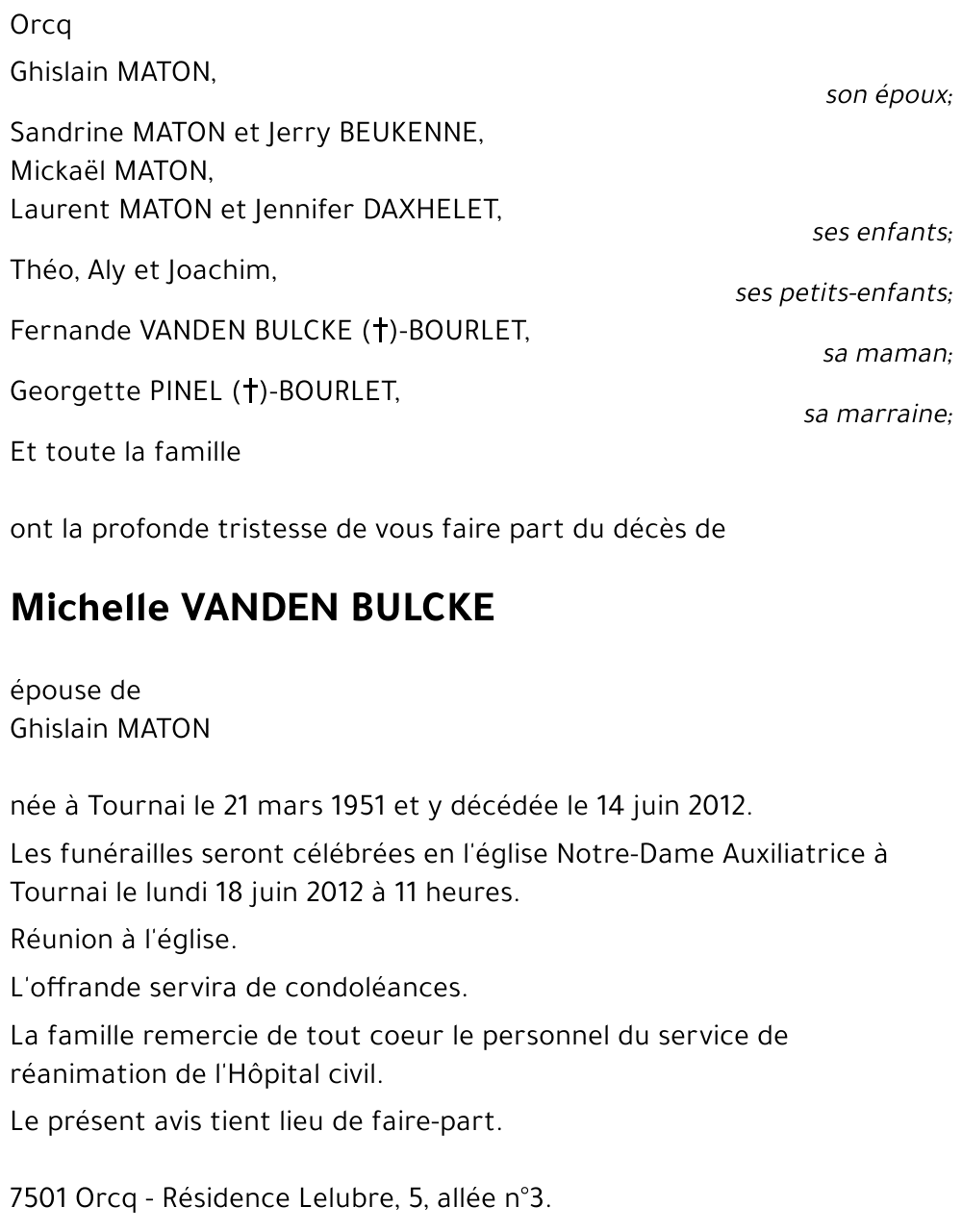 Michelle VANDEN BULCKE