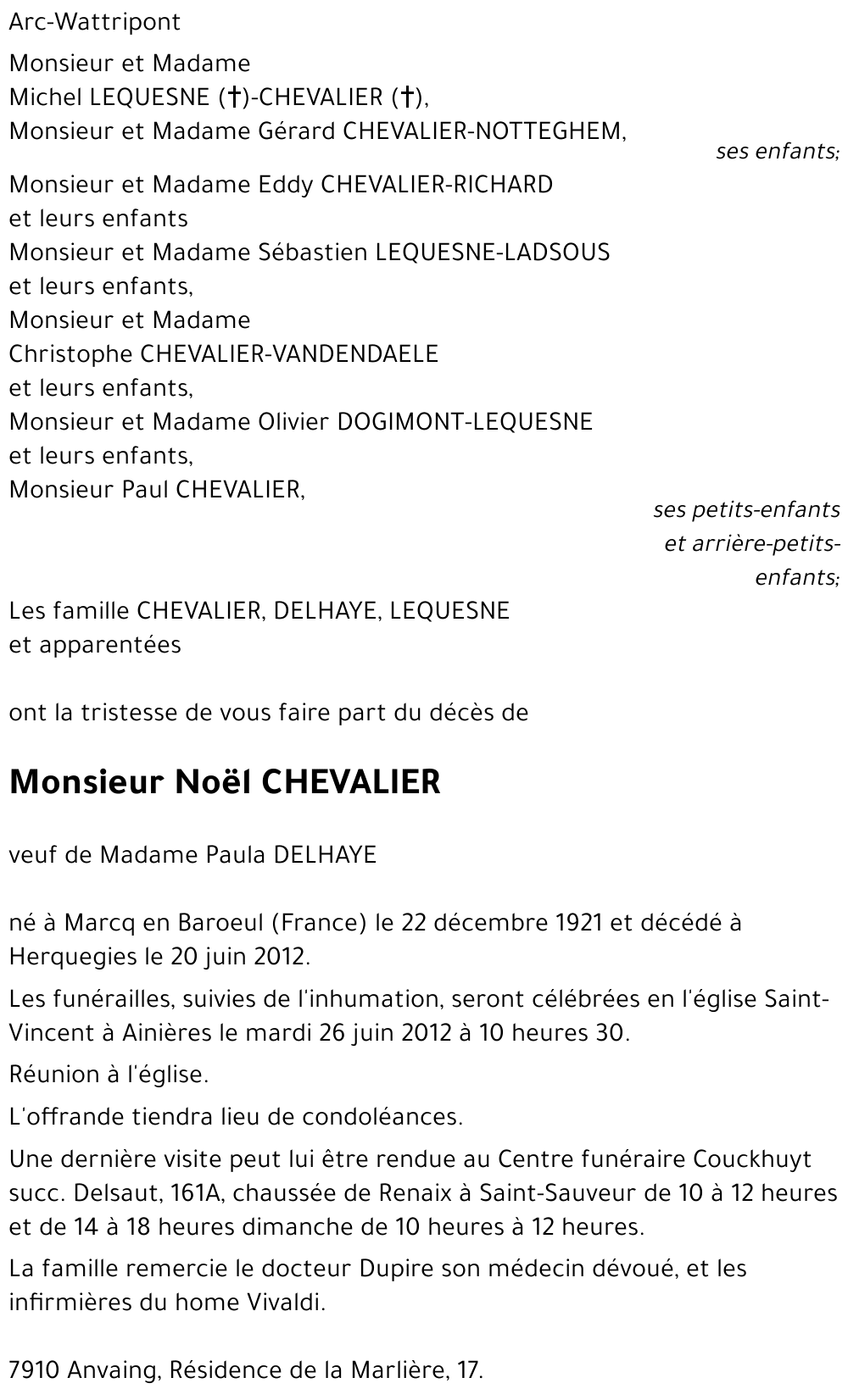 Noël CHEVALIER