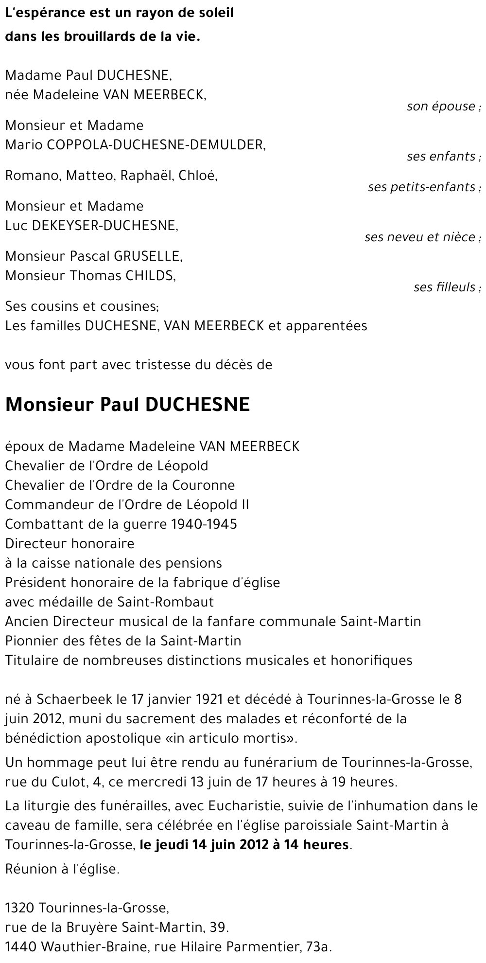 Paul DUCHESNE