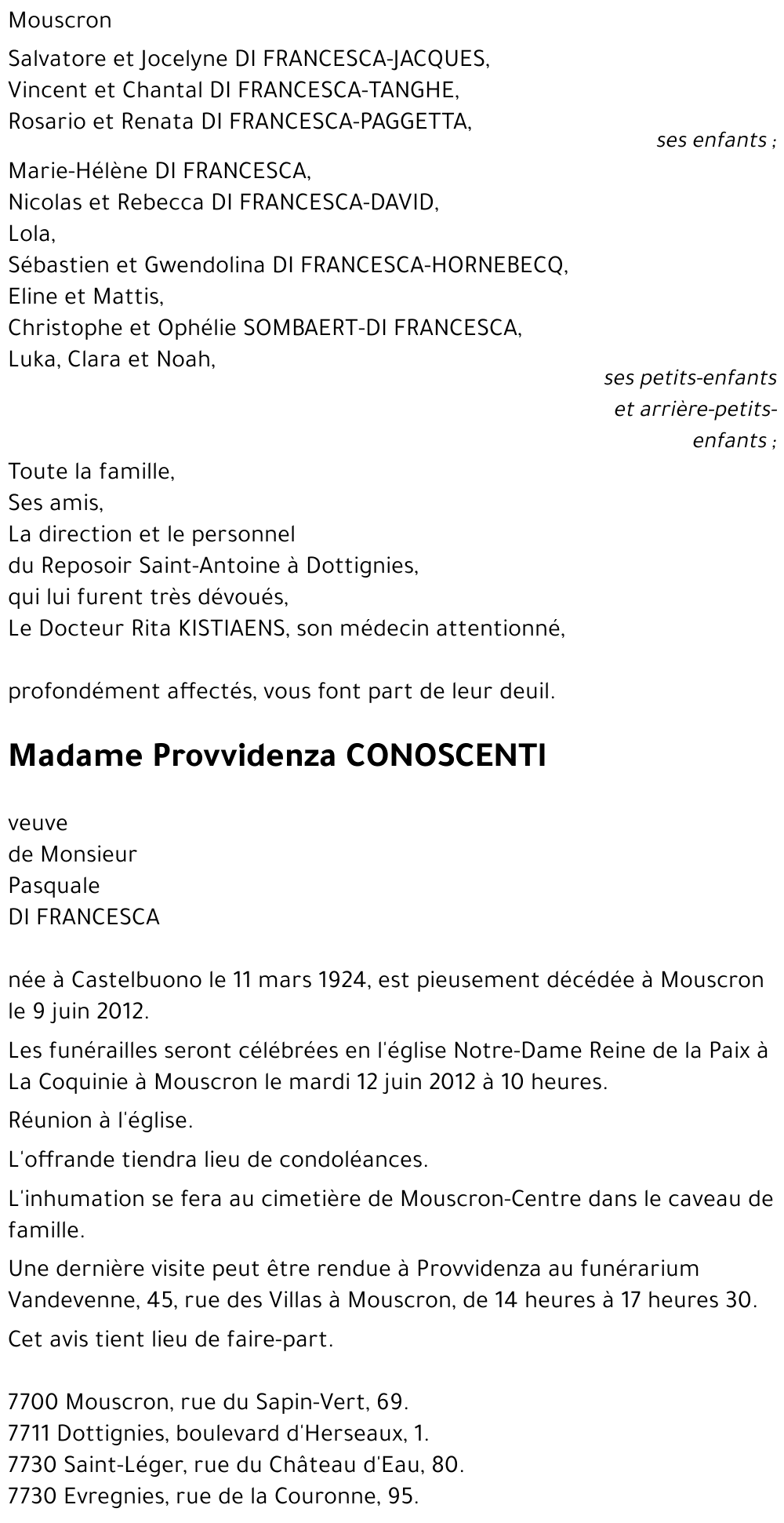 Provvidenza CONOSCENTI