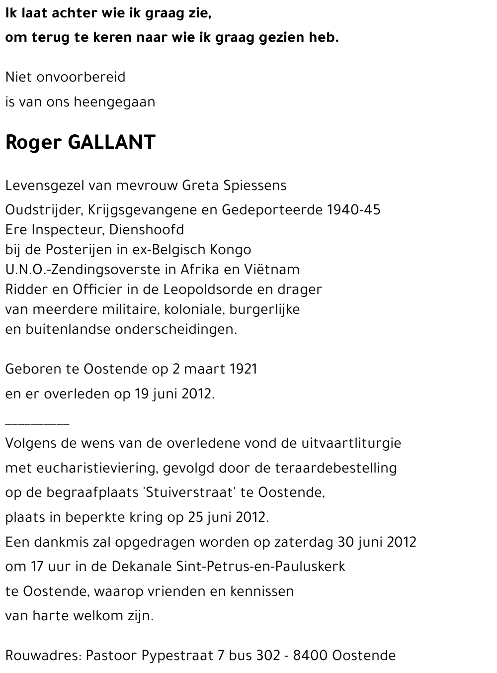 Roger GALLANT