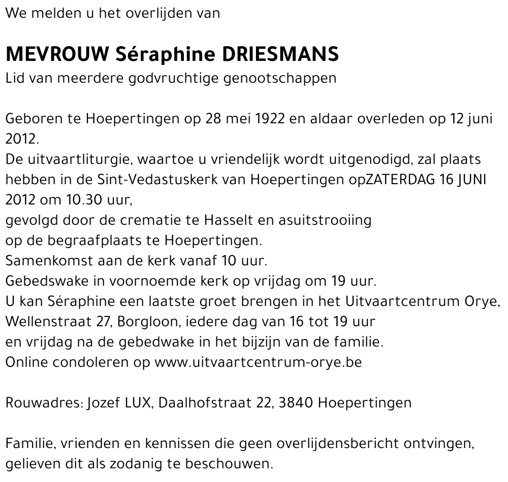 Séraphine Driesmans