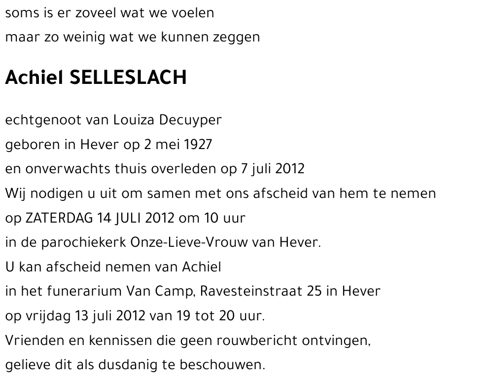 Achiel SELLESLACH