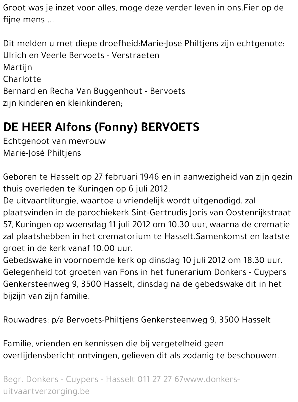 Alfons Bervoets