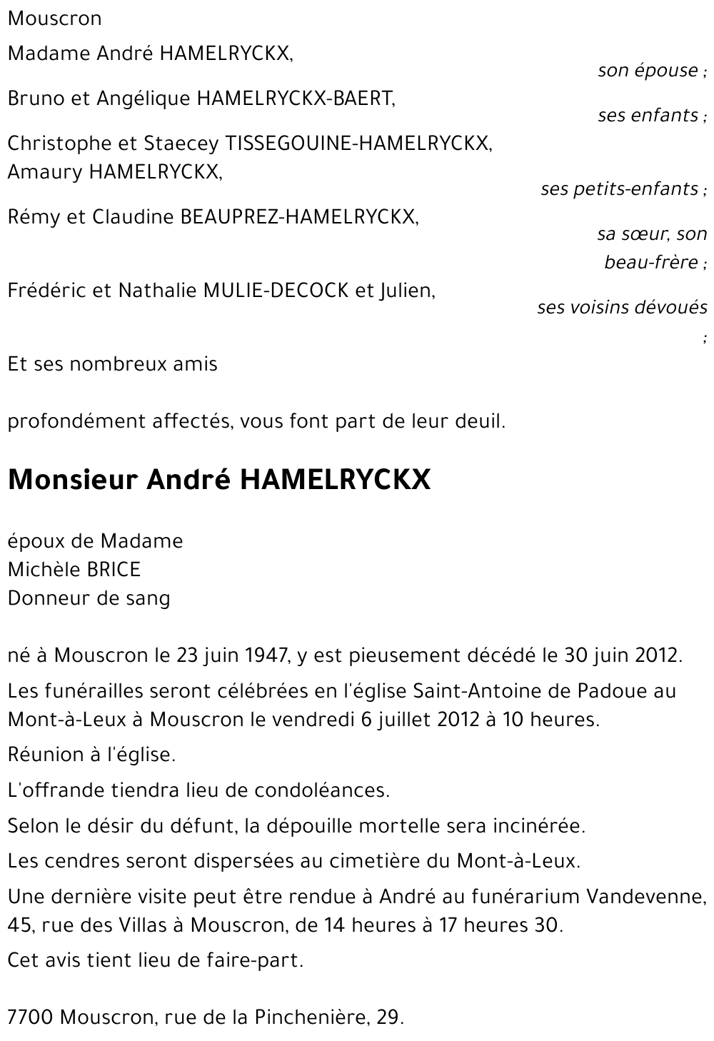André HAMELRYCKX