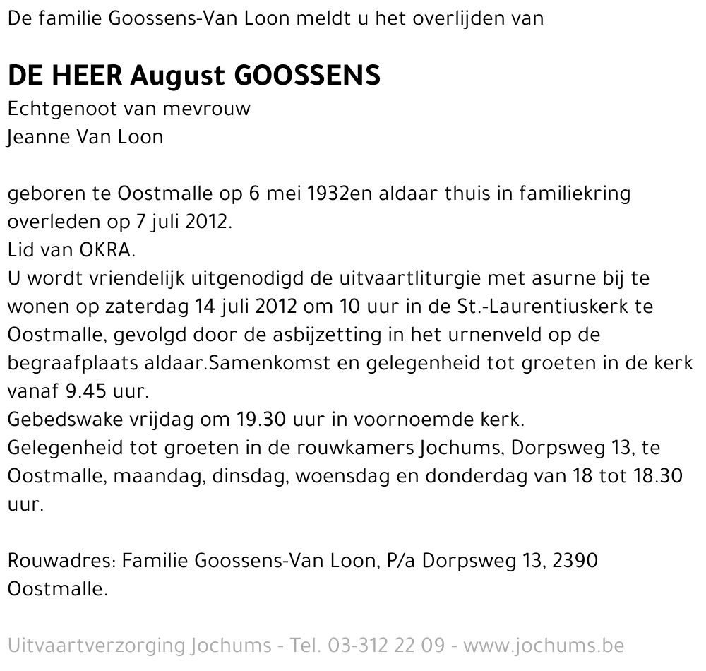 August Goossens