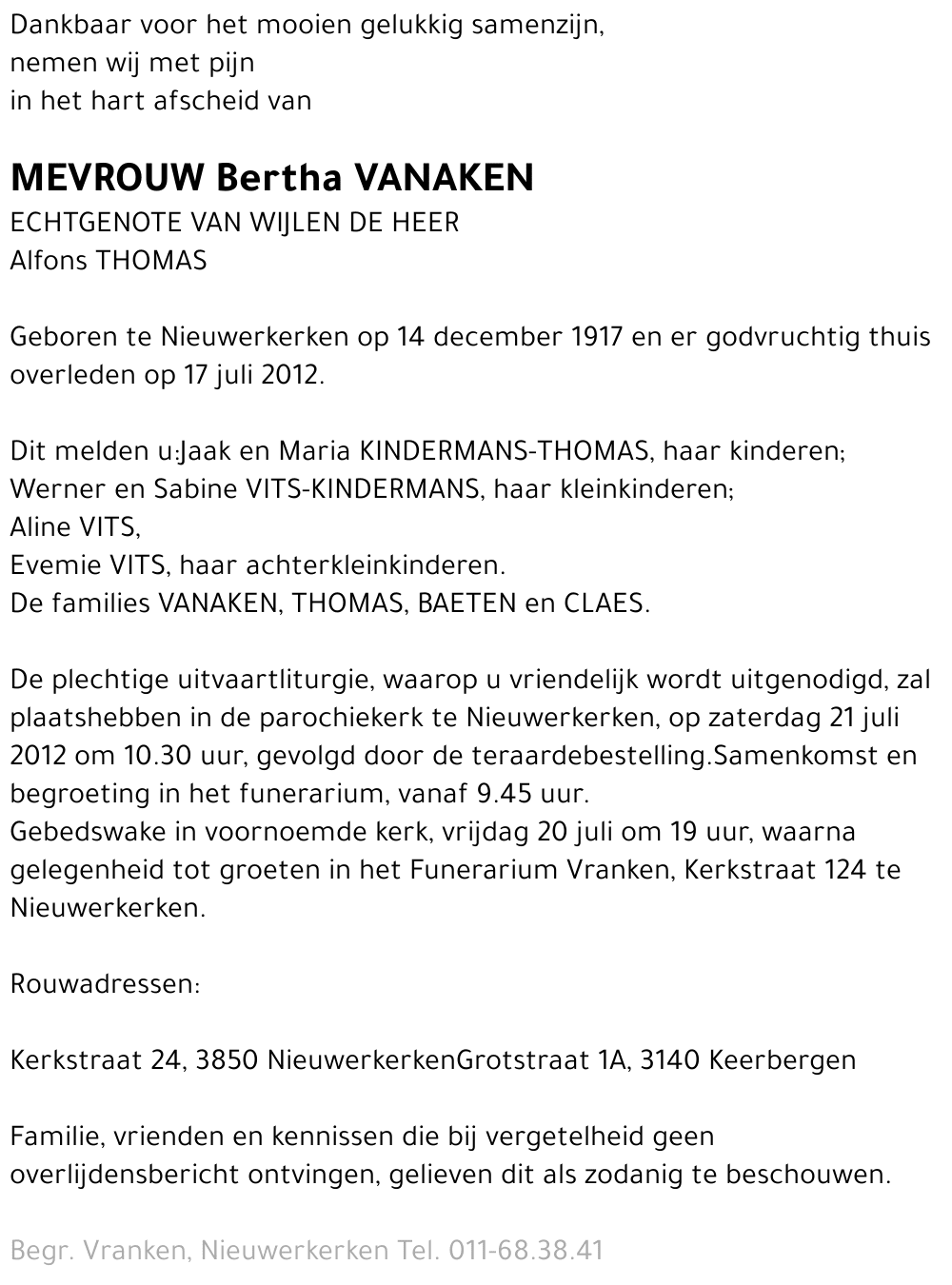 Bertha Vanaken