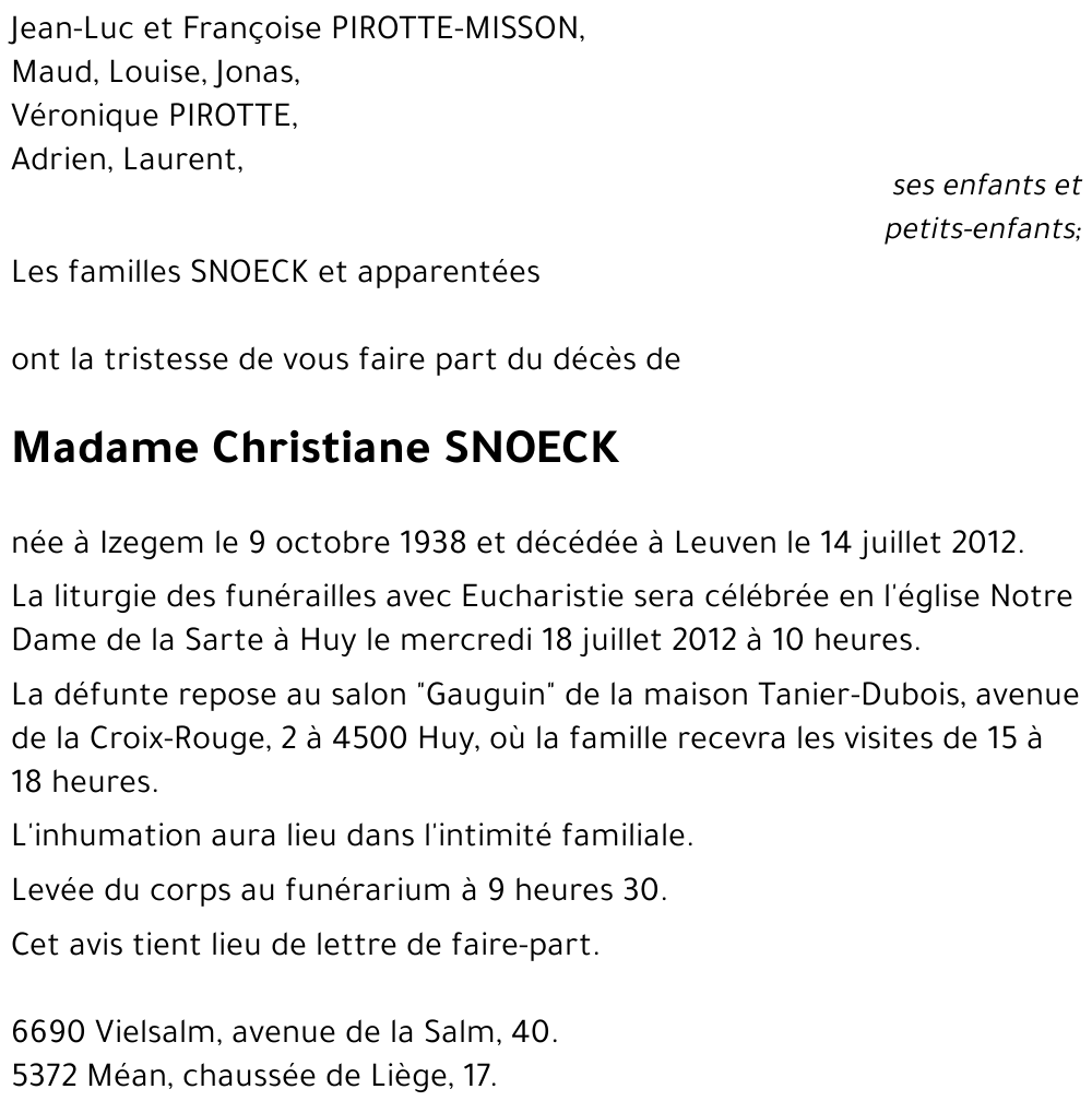 Christiane SNOECK