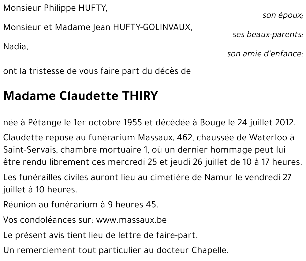 Claudette THIRY