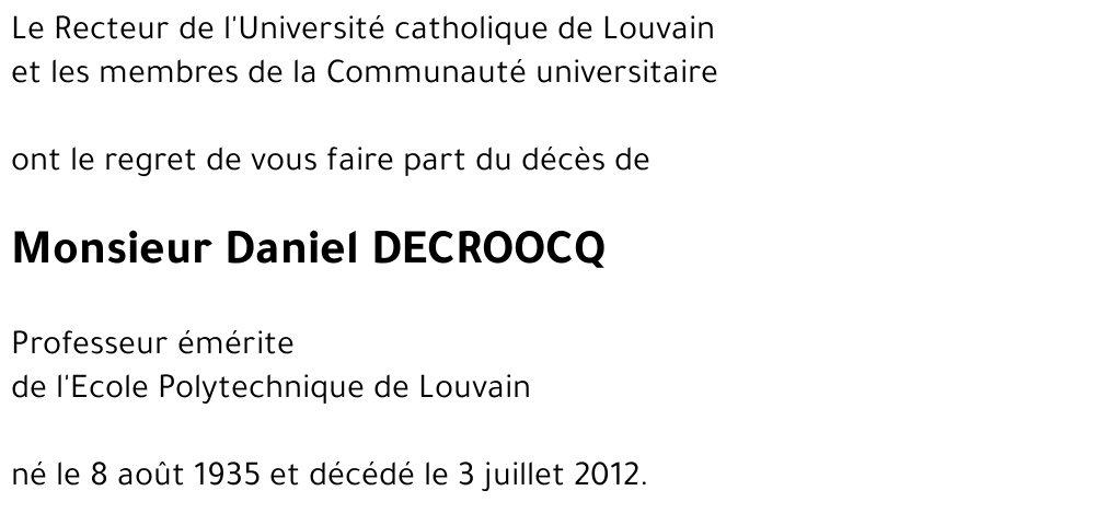 Daniel DECROOCQ