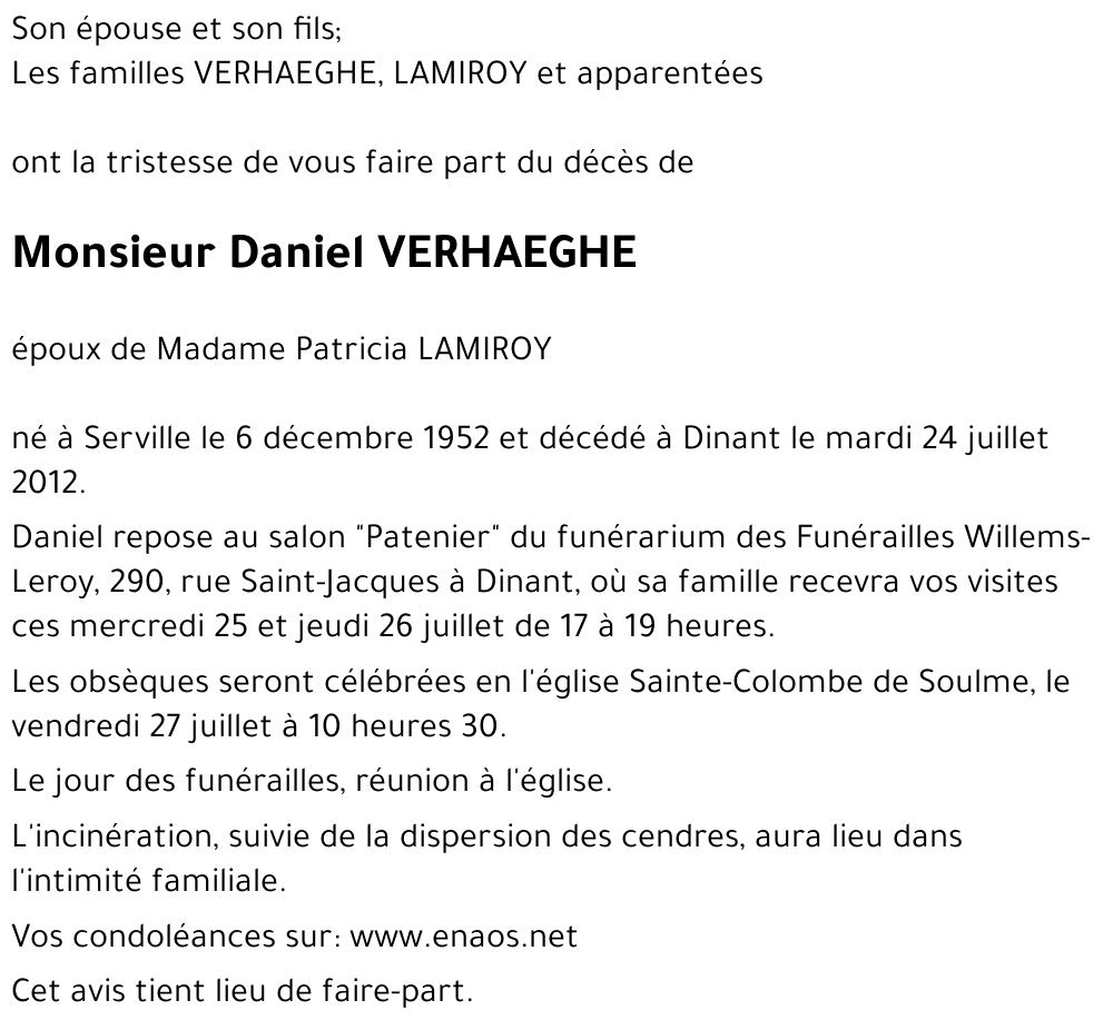 Daniel VERHAEGHE