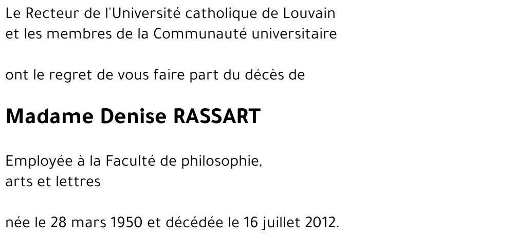 Denise RASSART