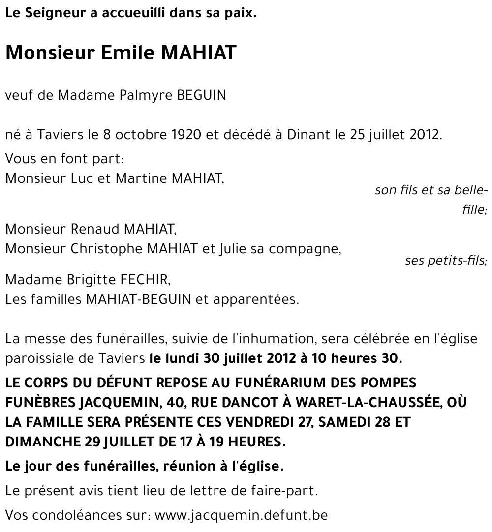 Emile MAHIAT
