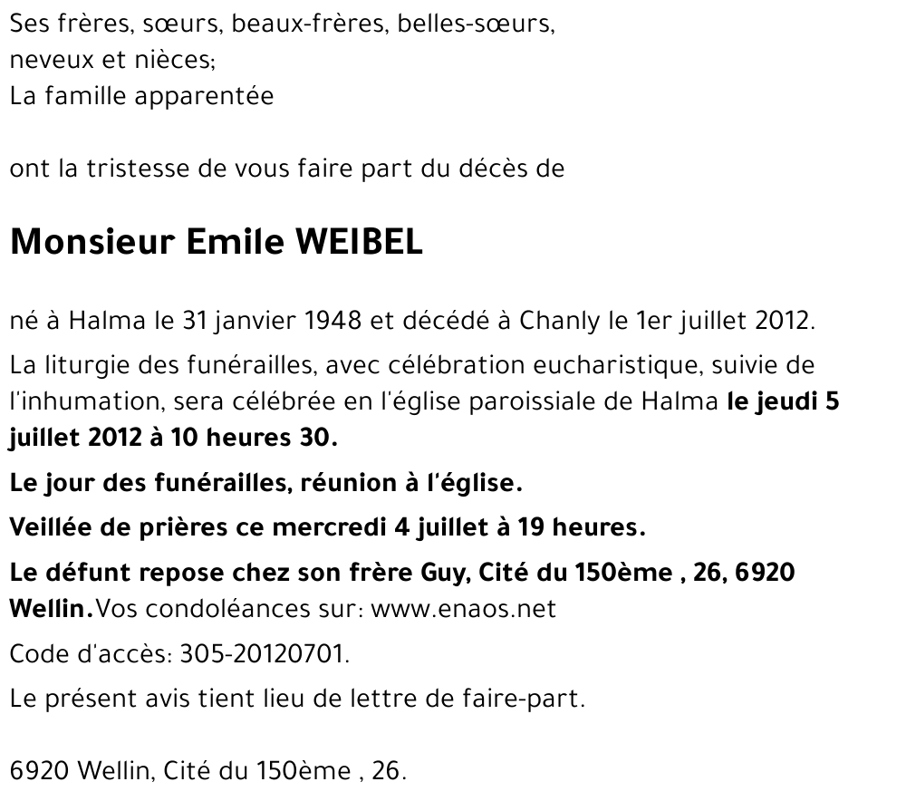 Emile WEIBEL