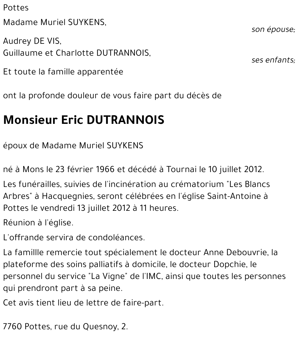 Eric DUTRANNOIS
