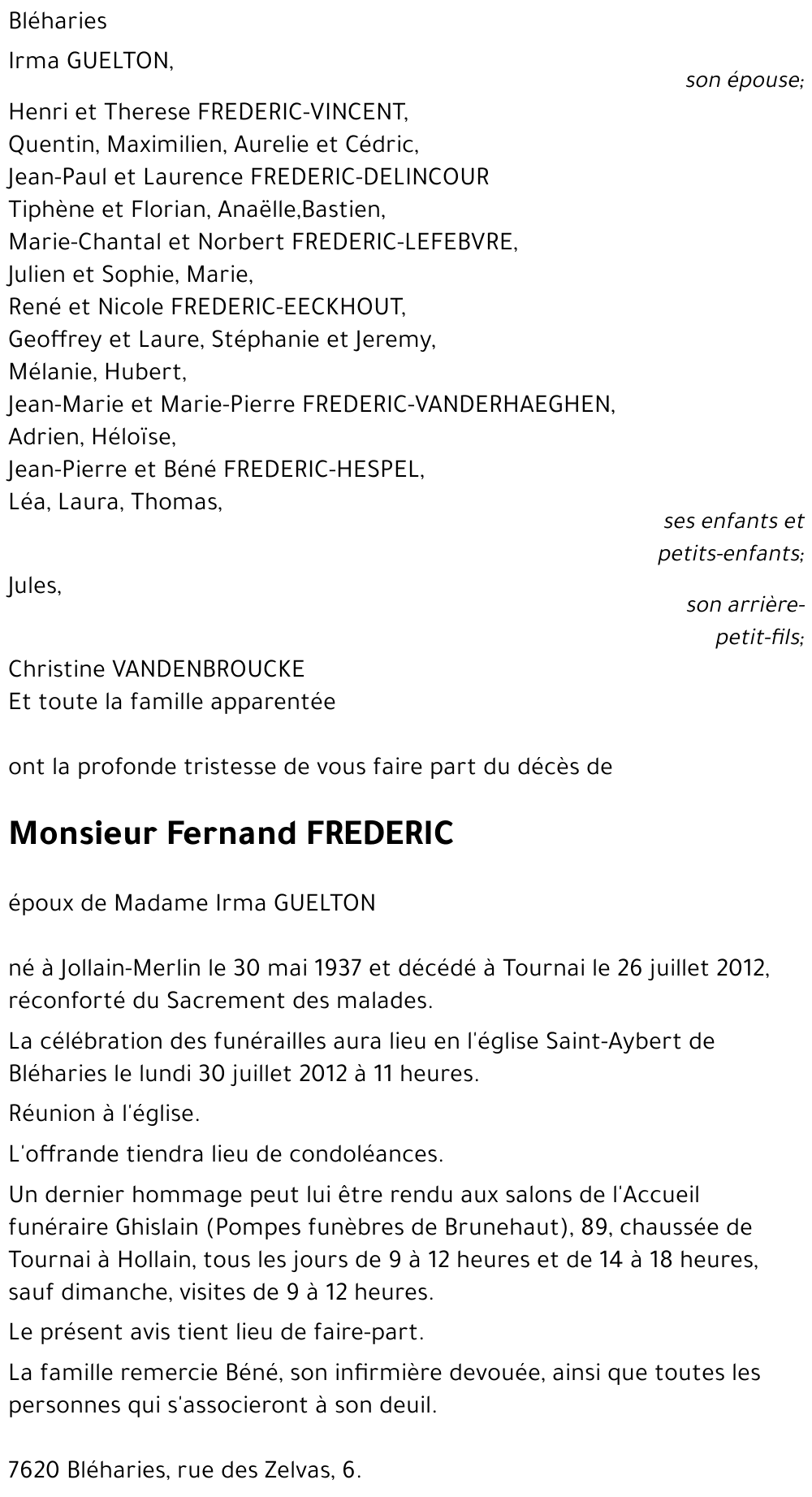 Fernand FREDERIC