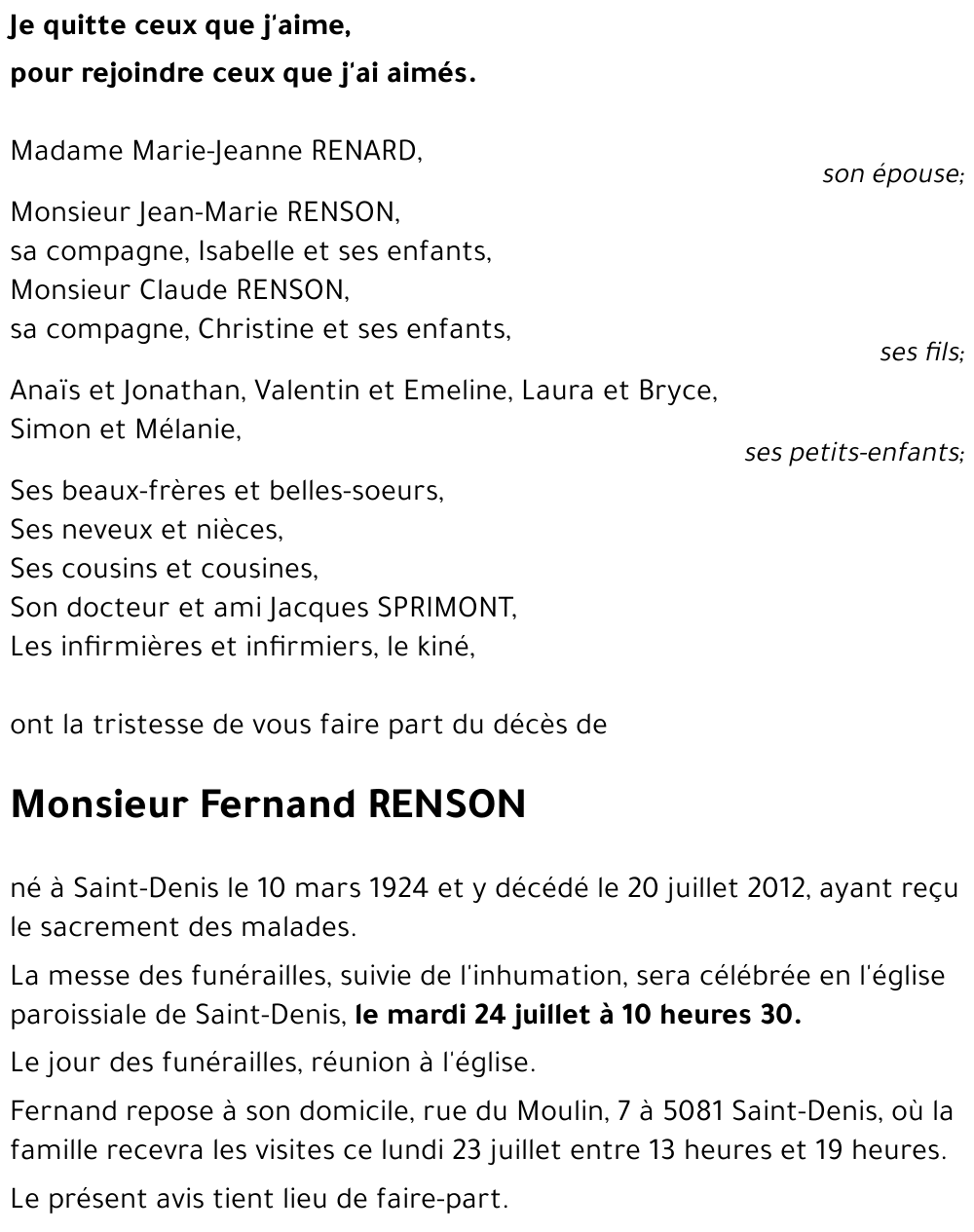 Fernand RENSON