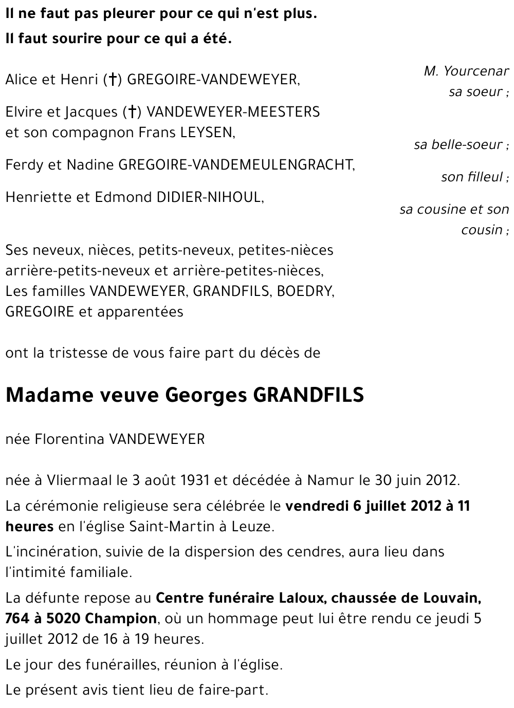 Florentina VANDEWEYER