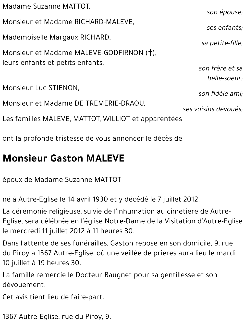Gaston MALEVE