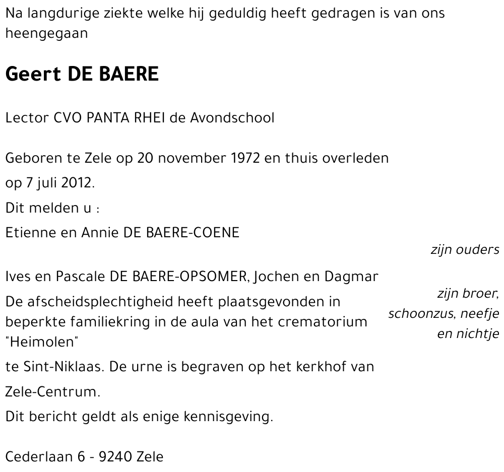 Geert DE BAERE