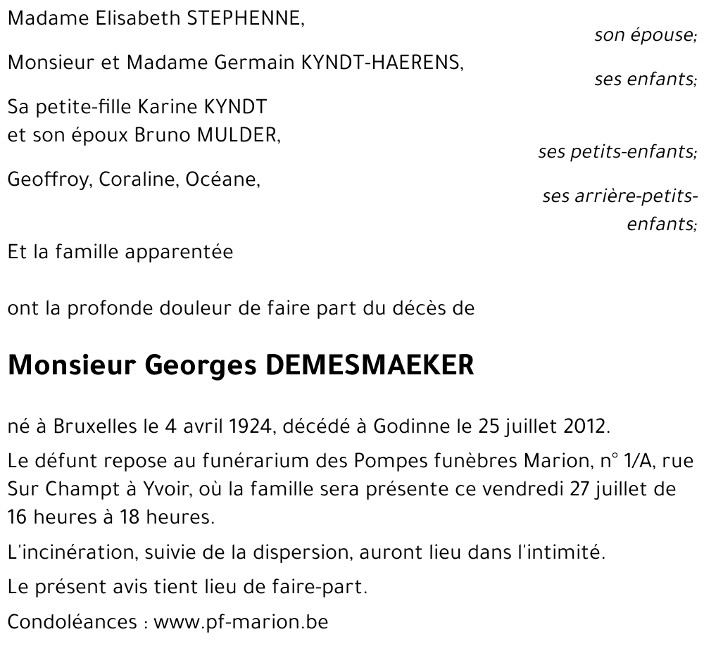Georges DEMESMAEKER