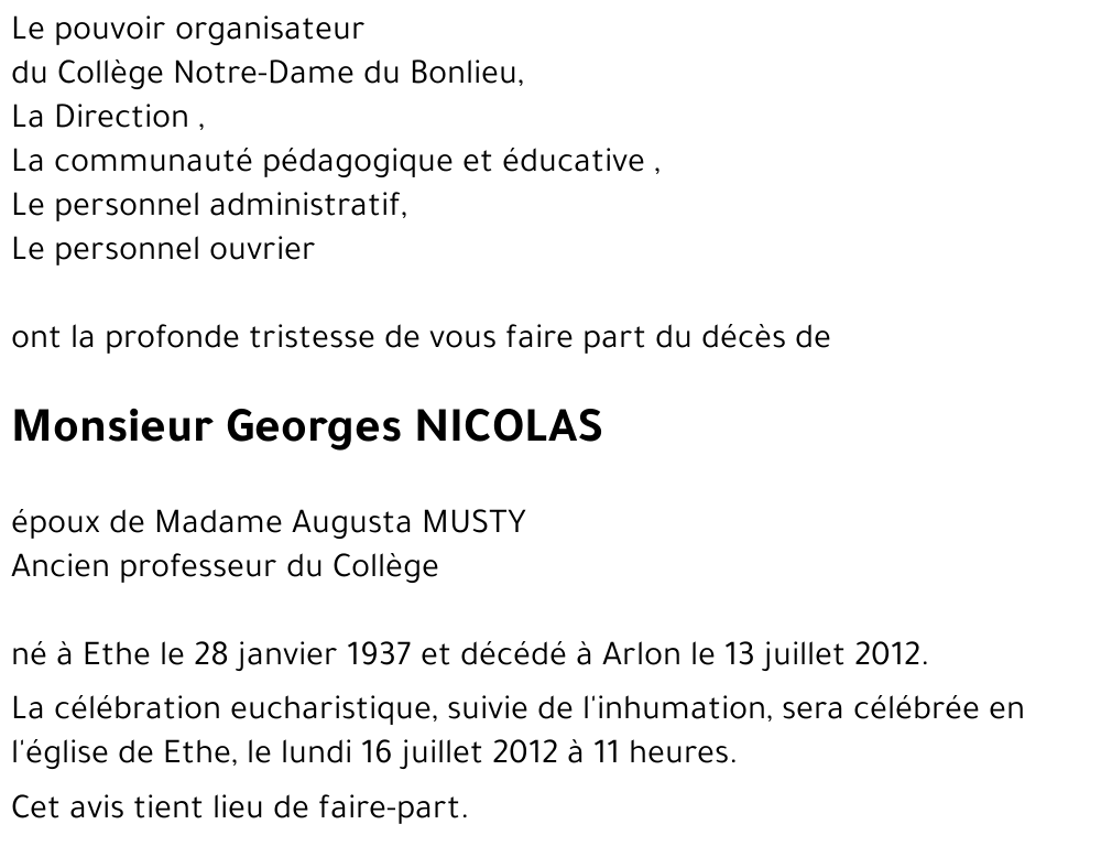 Georges NICOLAS