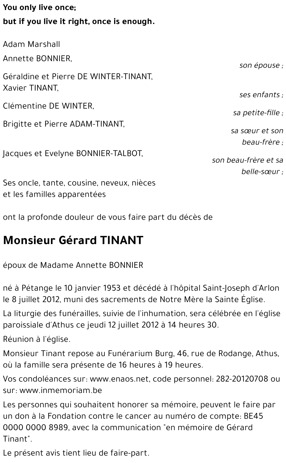 Gérard TINANT